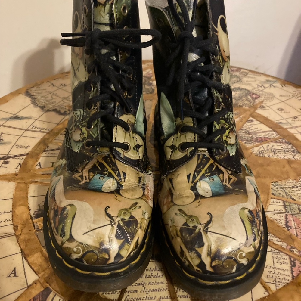 RARE ** Doc Martens Pascal Hell boots from limited Bosch Museum Collection